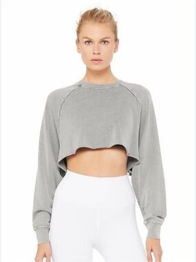 Alo Yoga Double Take Pullover Cropped Sweatshirt